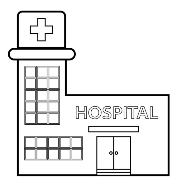 Flat Design Healthcare Hospital Icon Medizinisches Konzept Mit Krankenhausbau — Stockvektor
