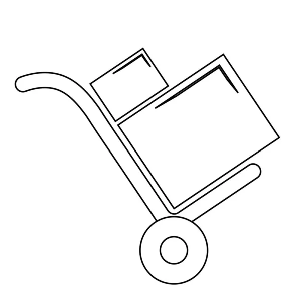 Handwagen Symbol Vektorillustration Flacher Designstil — Stockvektor