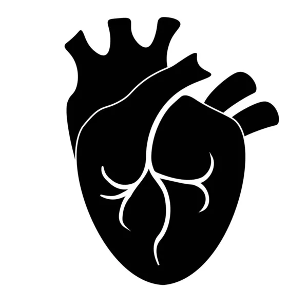 Καρδιά Εικονίδιο Επίπεδο Στυλ Απομονωμένη Εικόνα Λευκό Διαφανές Φόντο — Διανυσματικό Αρχείο