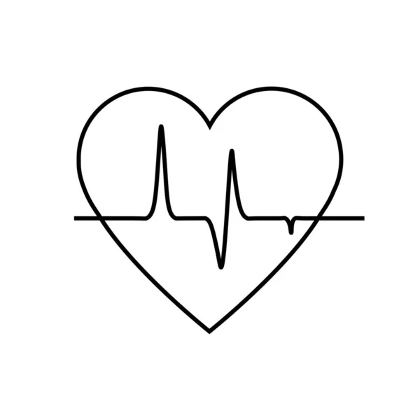 Иллюстрация Значок Здравоохранения Пульс Сердце Иллюстрация Медицины Здравоохранение — стоковый вектор