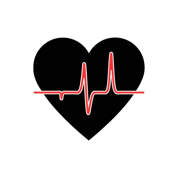 Ілюстрація Значок Охорони Здоров Пульс Серці Ілюстрація Медицини Про Охорону — стоковий вектор