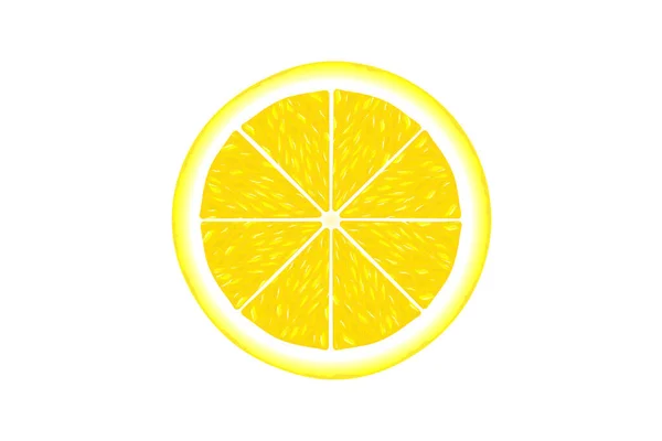 Limon Dilimi Beyaz Arkaplanda Izole — Stok Vektör