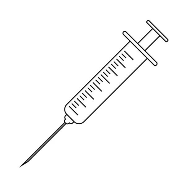 Medical Syringe Flat Sign Concept Medical Tools — Stock Vector