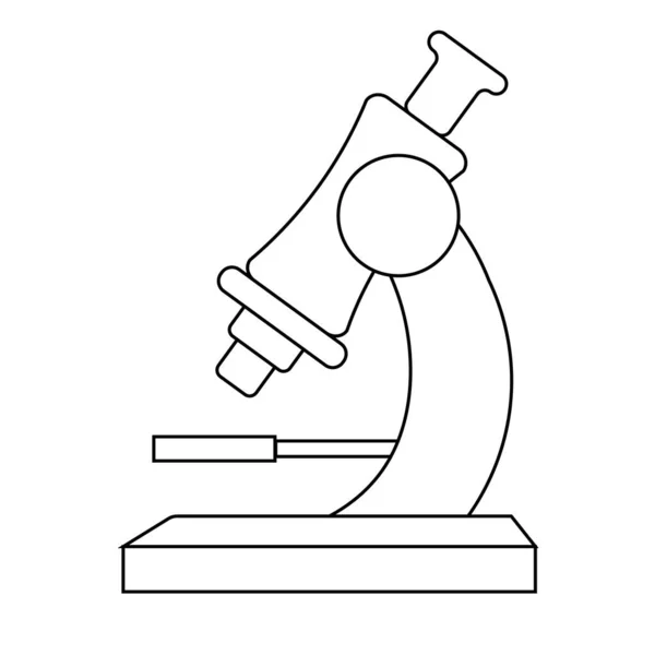 Ikona Mikroskopu Laboratoryjny Przyrząd Powiększenia Prosta Ilustracja Elementu Koncepcji Edukacji — Wektor stockowy
