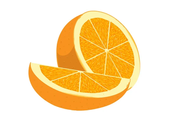Orangenscheibe Isoliert Auf Weißem Hintergrund — Stockvektor