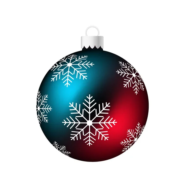 Arco Íris Brinquedo Árvore Natal Bola Cor Azul Vermelha — Vetor de Stock