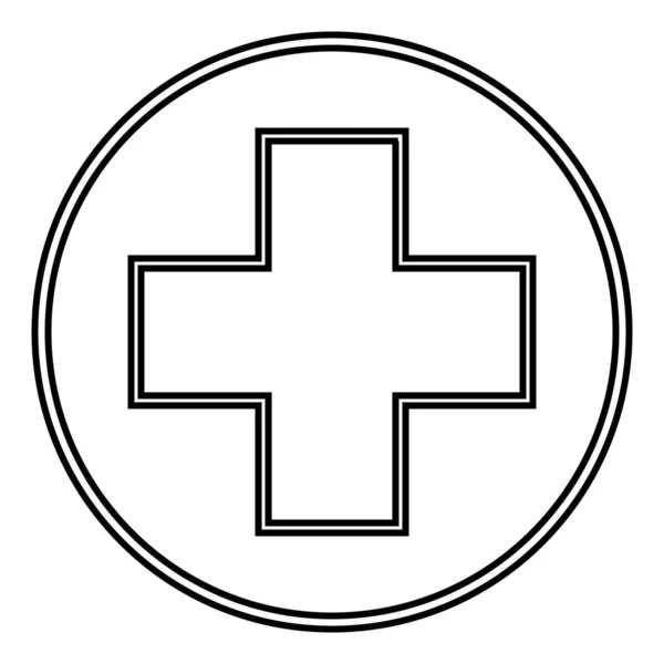 医療用十字のシンプルなイラスト 隔離されたフラットアイコン — ストックベクタ