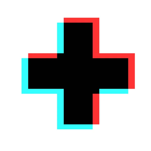 Prosta Ilustracja Medycznego Krzyża Izolowana Płaska Ikona — Wektor stockowy