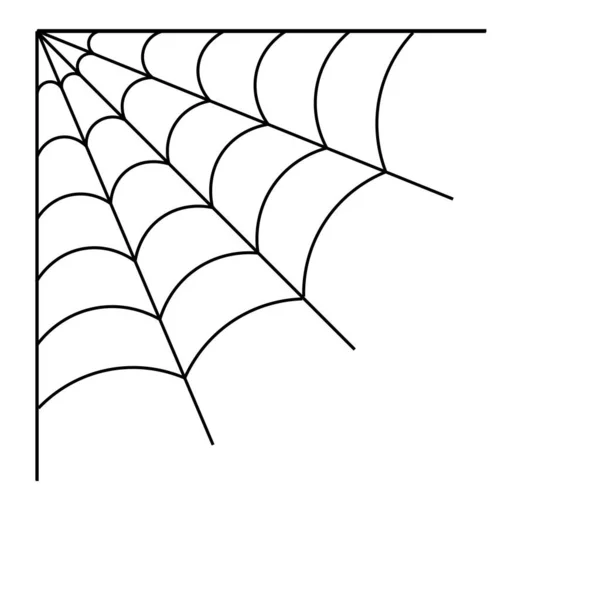 ハッピーハロウィーンの日のためのクモの巣の簡単なイラスト — ストックベクタ