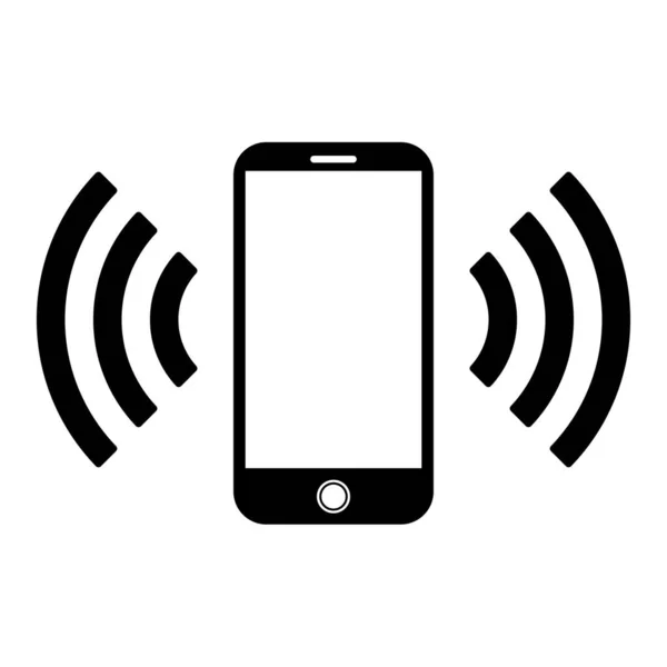 Smart Phone Ringing Vibrating Simple Icon App Web Messenger — Stock Vector