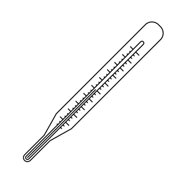 Thermometer Einfache Icon Design Illustration Mit Maßstab — Stockvektor