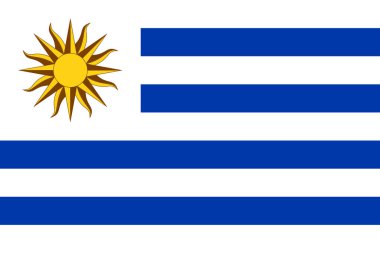 Uruguay bayrağı bağımsızlık günü veya seçim için basit bir illüstrasyon