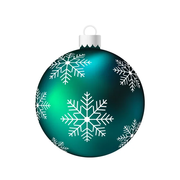 Brinquedo Árvore Natal Verde Escuro Bola Ilustração Cor Volumétrica Realista —  Vetores de Stock