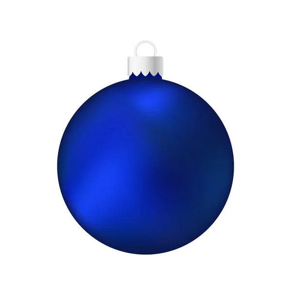 Blauer Weihnachtsbaum Spielzeug Oder Kugel Volumetrische Und Realistische Farbabbildung — Stockvektor