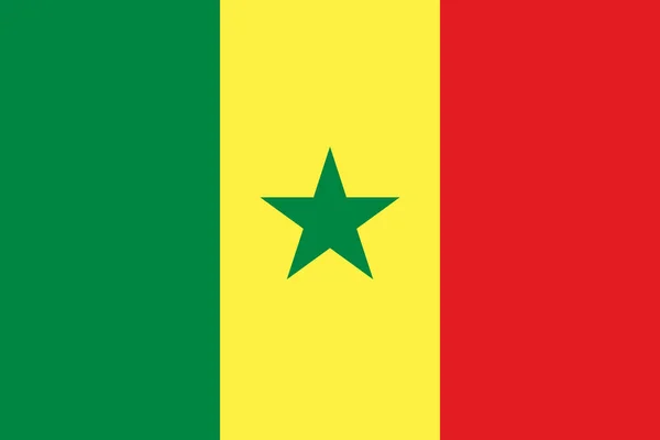 Bandera Senegal Ilustración Simple Para Día Independencia Las Elecciones — Vector de stock