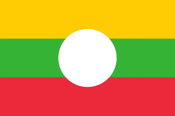掸邦国旗独立日或选举的简单说明 — 图库矢量图片