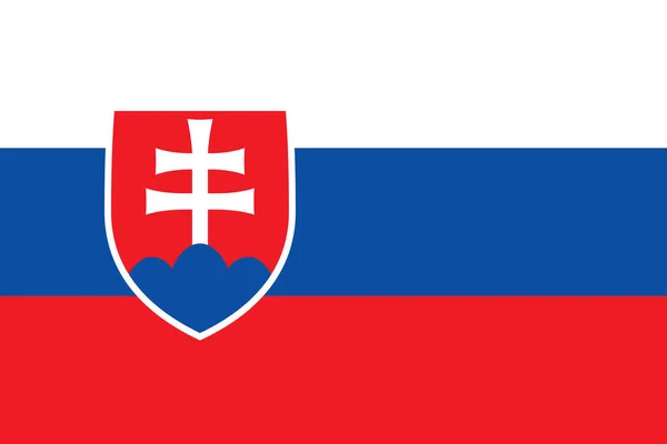 Bandeira Eslováquia Ilustração Simples Para Dia Independência Eleição — Vetor de Stock