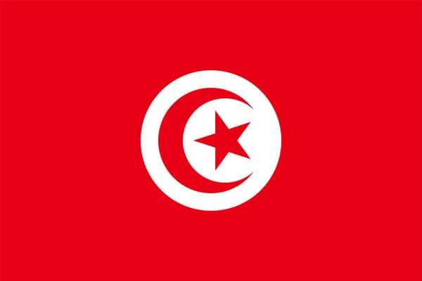 Tunus Bayrağı Bağımsızlık Günü Veya Seçim Için Basit Bir Illüstrasyon — Stok Vektör