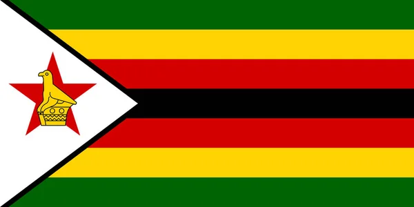 Zimbabwe Zászló Egyszerű Illusztráció Függetlenség Napja Vagy Választás — Stock Vector