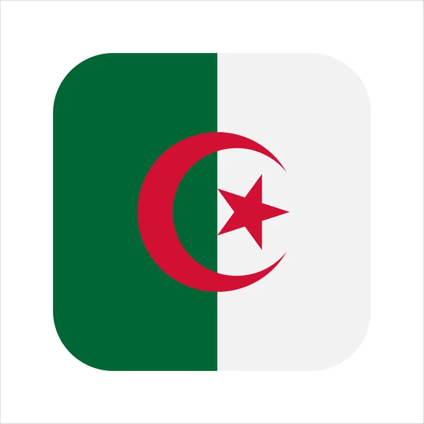 Cezayir Bayrağı Bağımsızlık Günü Veya Seçim Için Basit Bir Illüstrasyon — Stok Vektör