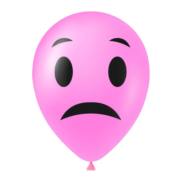 Halloween Růžový Balón Ilustrace Děsivou Legrační Tvář — Stockový vektor