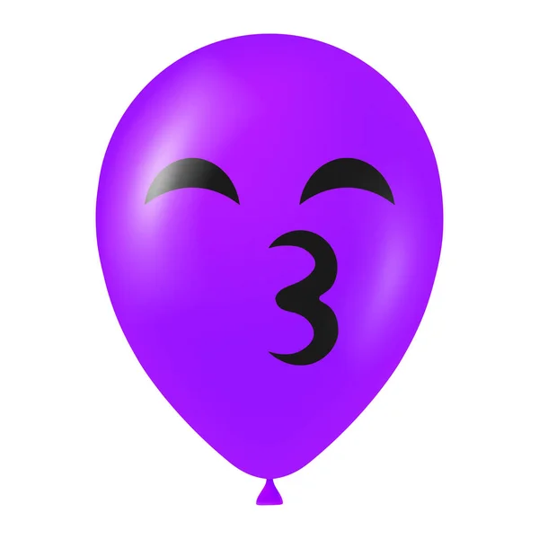 Halloween Lila Luftballon Illustration Mit Gruseligen Und Lustigen Gesicht — Stockvektor
