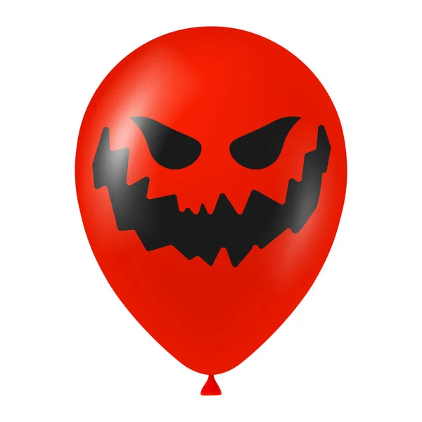Halloween Piros Lufi Illusztráció Ijesztő Vicces Arc — Stock Vector