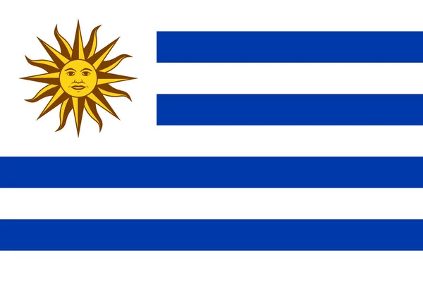 Urugwaj Flaga Prosta Ilustracja Dzień Niepodległości Lub Wyborów — Wektor stockowy