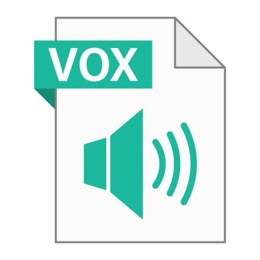 Web için VOX dosya simgesinin modern düz tasarımı