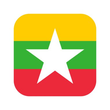 Myanmar bayrağı bağımsızlık günü veya seçim için basit bir illüstrasyon