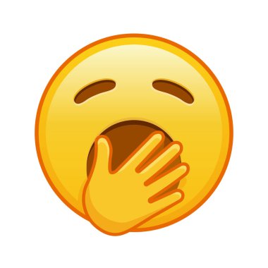 Esneme suratı. Büyük sarı bir gülümseme.