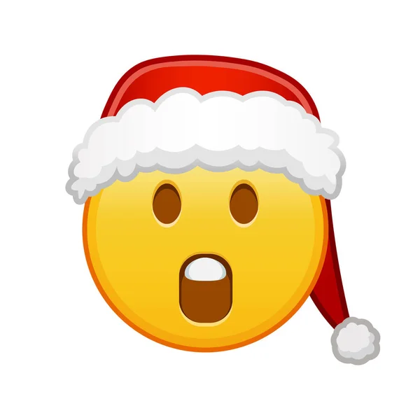 Volto Natale Bocca Aperta Grande Dimensione Del Sorriso Emoji Giallo — Vettoriale Stock