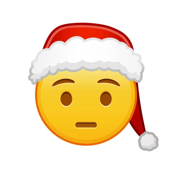 Karácsony Hushed Arc Nagy Méretű Sárga Emoji Mosoly — Stock Vector