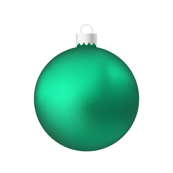 Green Menthol Christmas Tree Toy Ball Volumetric Realistic Color Illustration — Stock Vector