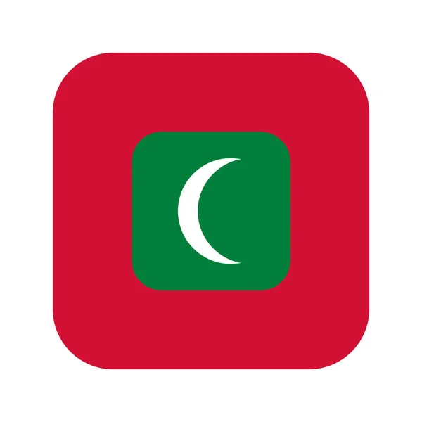 Bandeira Das Maldivas Ilustração Simples Para Dia Independência Eleição — Vetor de Stock