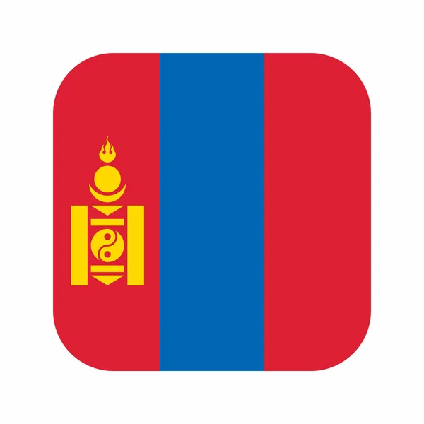 Bandeira Mongólia Ilustração Simples Para Dia Independência Eleição — Vetor de Stock