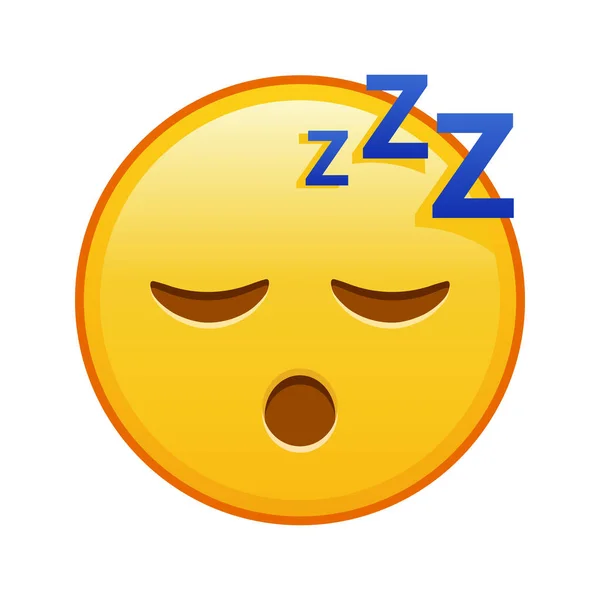 Visage Endormi Grande Taille Sourire Emoji Jaune — Image vectorielle