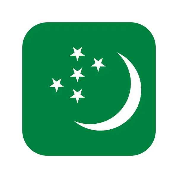 Flaga Turkmenistanu Prosta Ilustracja Dnia Niepodległości Lub Wyborów — Wektor stockowy