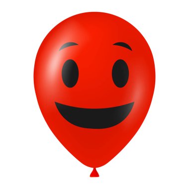 Korkunç ve komik yüzlü Cadılar Bayramı kırmızı balonu çizimi