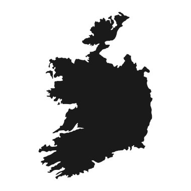 Arkaplanda sınırların izole edildiği son derece ayrıntılı İrlanda haritası