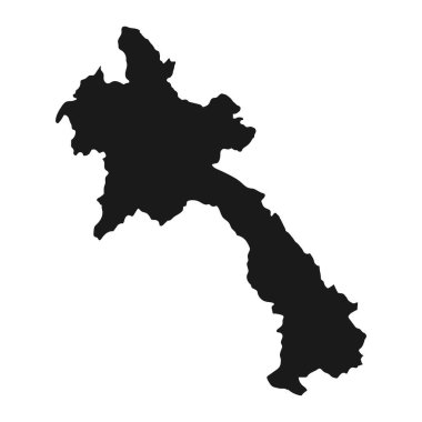 Arkaplanda izole edilmiş sınırları olan son derece ayrıntılı Laos haritası