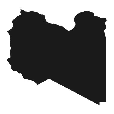 Arkaplanda sınırların izole edildiği son derece ayrıntılı Libya haritası