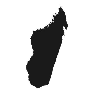 Arka planda izole edilmiş sınırları olan yüksek detaylı Madagaskar haritası