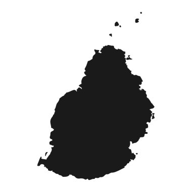 Arkaplanda izole edilmiş sınırları olan yüksek detaylı Mauritius haritası