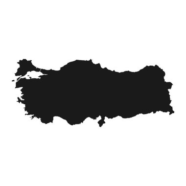 Arkaplanda sınırların izole edildiği son derece ayrıntılı Türkiye haritası