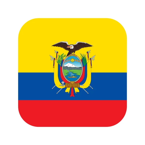 Bandera Ecuador Ilustración Simple Para Día Independencia Elección — Archivo Imágenes Vectoriales