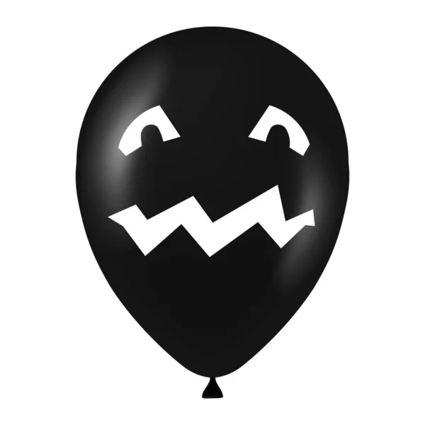 Ilustración Globo Negro Halloween Con Cara Aterradora Divertida — Archivo Imágenes Vectoriales
