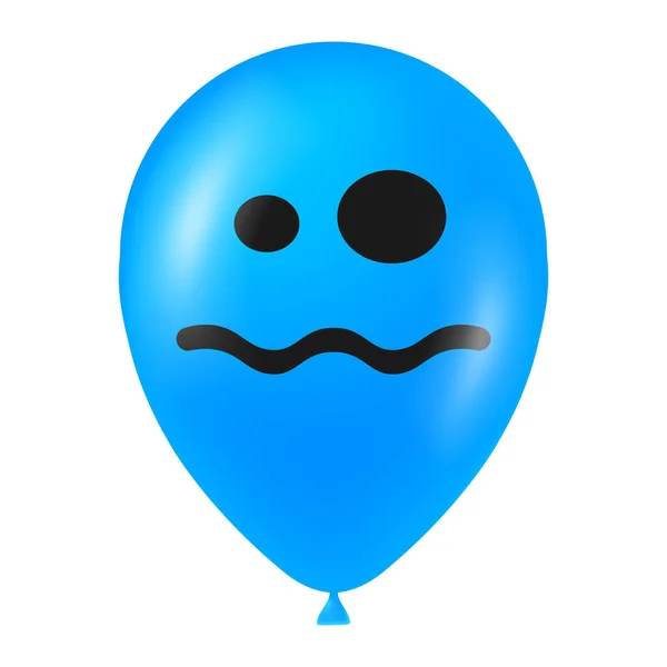 Illustration Ballon Bleu Halloween Avec Visage Effrayant Drôle — Image vectorielle