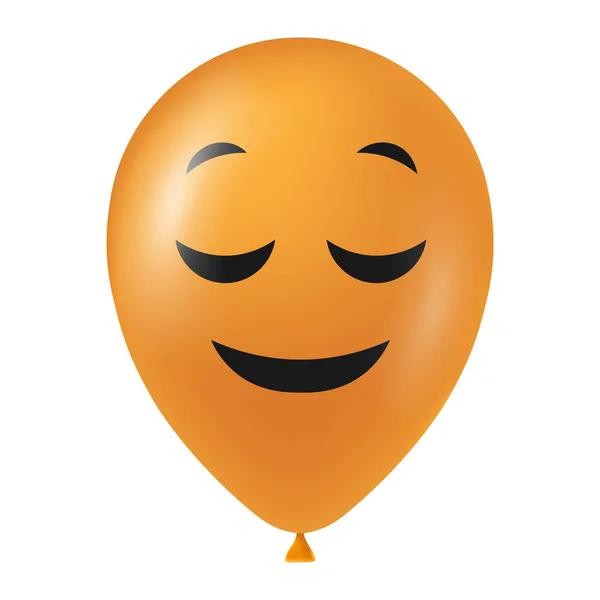 Halloween Orange Ballong Illustration Med Skrämmande Och Roligt Ansikte — Stock vektor