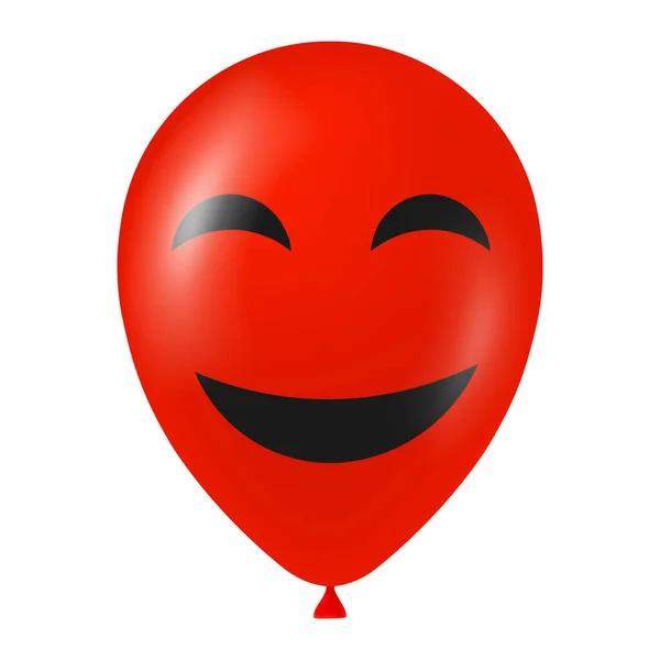 Halloween Rote Luftballon Illustration Mit Gruseligen Und Lustigen Gesicht — Stockvektor